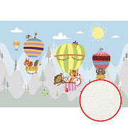Фреска детская Ortograf Для самых маленьких 32958 Фактура флок FLK Флизелин (4*2,7) Разноцветный, Животные/Воздушные шары