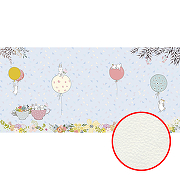 Фреска детская Ortograf Для самых маленьких 32936 Фактура флок FLK Флизелин (5,7*2,7) Голубой/Разноцветный, Животные/Воздушные шары