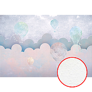 Фреска детская Ortograf Для самых маленьких 32961 Фактура бархат FX Флизелин (4*2,7) Сиреневый/Розовый, Облака/Воздушные шары