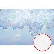 Фреска детская Ortograf Для самых маленьких 32962 Фактура бархат FX Флизелин (4*2,7) Голубой, Облака/Воздушные шары
