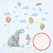 Фреска детская Ortograf Для самых маленьких 33719 Фактура бархат FX Флизелин (2,7*2,7) Голубой/Разноцветный, Животные/Воздушные шары