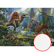 Фреска детская Ortograf Динозавры 7126 Фактура бархат FX Флизелин (3,8*2,7) Разноцветный, Животные