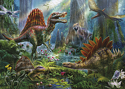Фреска детская Ortograf Динозавры 7126 Фактура бархат FX Флизелин (3,8*2,7) Разноцветный, Животные-1