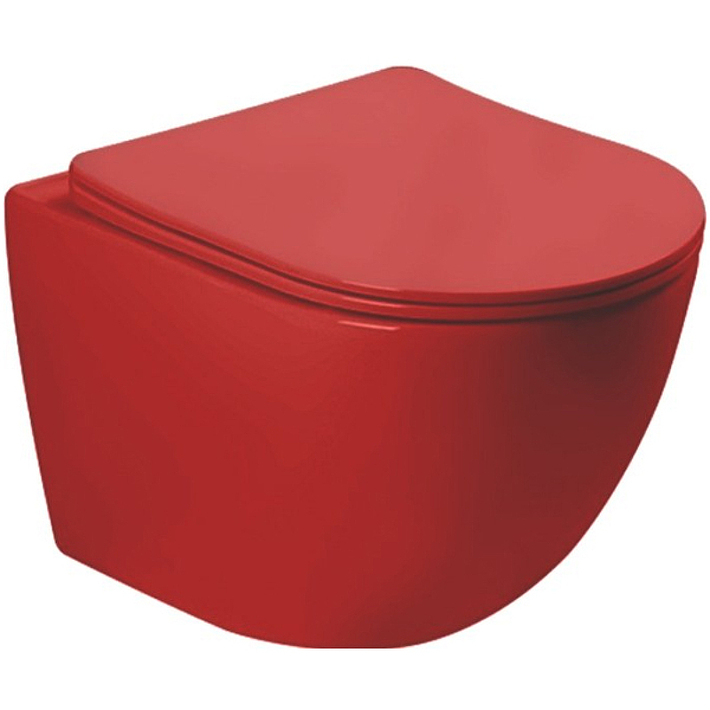 Унитаз SantiLine SL-5005MR подвесной Красный матовый с сиденьем Микролифт унитаз santiline sl 5005mg подвесной серый матовый с сиденьем микролифт