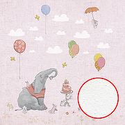 Фреска детская Ortograf Для самых маленьких 33720 Фактура бархат FX Флизелин (2,7*2,7) Розовый/Разноцветный, Животные/Воздушные шары