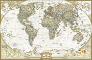 Фреска Ortograf Карты мира 0546 Фактура флок FLK Флизелин (3,55*2,3) Бежевый, Карты-1