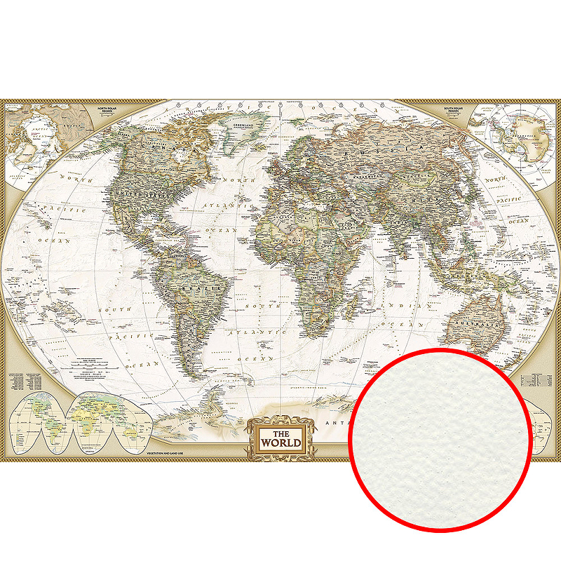 Фреска Ortograf Карты мира 0546 Фактура флок FLK Флизелин (3,55*2,3) Бежевый, Карты