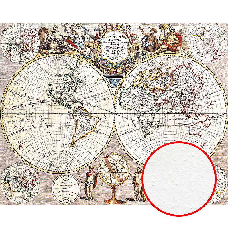 Фреска Ortograf Карты мира 3075 Фактура бархат FX Флизелин (2*1,6) Бежевый, Карты