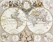 Фреска Ortograf Карты мира 3075 Фактура флок FLK Флизелин (2*1,6) Бежевый, Карты-1
