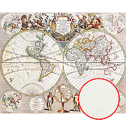 Фреска Ortograf Карты мира 3075 Фактура флок FLK Флизелин (2*1,6) Бежевый, Карты