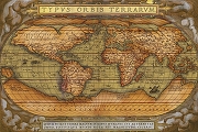 Фреска Ortograf Карты мира 4540 Фактура бархат FX Флизелин (3*2) Коричневый/Оранжевый, Карты-1