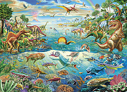 Фреска детская Ortograf Динозавры 6252 Фактура флок FLK Флизелин (3,7*2,7) Разноцветный, Животные-1