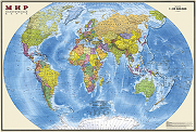 Фреска Ortograf Карты мира 3370 Фактура бархат FX Флизелин (4*2,7) Разноцветный, Карты-1