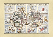 Фреска Ortograf Карты мира 4299 Фактура бархат FX Флизелин (3,4*2,4) Разноцветный, Карты/Животные-1