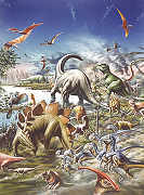 Фреска детская Ortograf Динозавры 6207 Фактура бархат FX Флизелин (2*2,7) Разноцветный, Животные-1