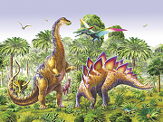 Фреска детская Ortograf Динозавры 6202 Фактура бархат FX Флизелин (3,6*2,7) Разноцветный, Животные-1