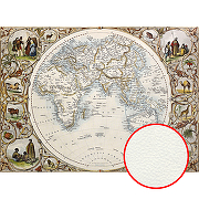 Фреска Ortograf Карты мира 5654 Фактура флок FLK Флизелин (3,7*2,7) Разноцветный, Карты