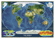 Фреска Ortograf Карты мира 30958 Фактура бархат FX Флизелин (3,8*2,7) Синий/Зеленый, Карты-1