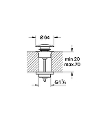 Донный клапан Grohe 65807000 click-clack Хром-1