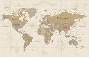 Фреска Ortograf Карты мира 30792 Фактура флок FLK Флизелин (4,2*2,7) Бежевый, Карты-1