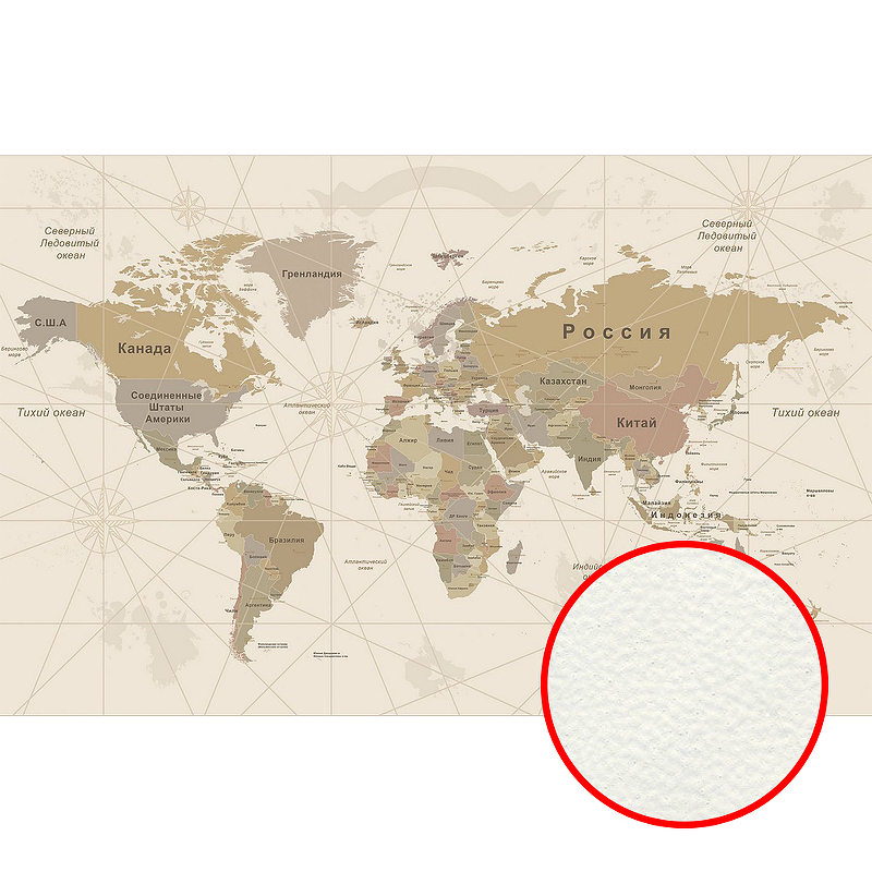 Фреска Ortograf Карты мира 30792 Фактура флок FLK Флизелин (4,2*2,7) Бежевый, Карты