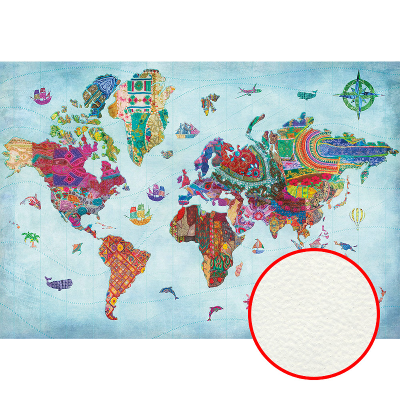 Фреска Ortograf Карты мира 7044 Фактура флок FLK Флизелин (3,9*2,7) Голубой/Разноцветный, Карты