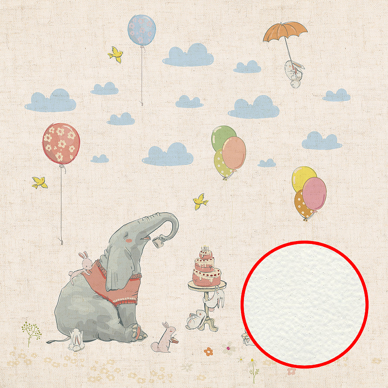 Фреска детская Ortograf Для самых маленьких 33721 Фактура флок FLK Флизелин (2,7*2,7) Бежевый/Разноцветный, Животные/Воздушные шары
