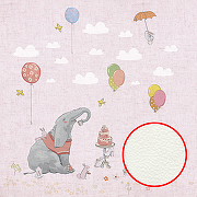 Фреска детская Ortograf Для самых маленьких 33720 Фактура флок FLK Флизелин (2,7*2,7) Розовый/Разноцветный, Животные/Воздушные шары