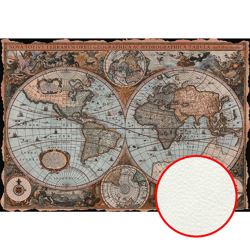 Фреска Ortograf Карты мира 17011 Фактура флок FLK Флизелин (3,9*2,7) Коричневый/Серый, Карты