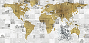 Фреска Ortograf Карты мира 30205 Фактура флок FLK Флизелин (5,5*2,7) Серый/Коричневый, Карты-1