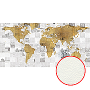 Фреска Ortograf Карты мира 30205 Фактура флок FLK Флизелин (5,5*2,7) Серый/Коричневый, Карты