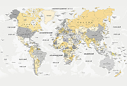 Фреска Ortograf Карты мира 33910 Фактура флок FLK Флизелин (4*2,7) Серый/Желтый, Карты-1