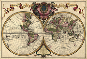 Фреска Ortograf Карты мира 34077 Фактура флок FLK Флизелин (4*2,7) Бежевый/Зеленый/Розовый, Карты-1