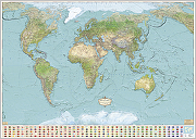 Фреска Ortograf Карты мира 33838 Фактура бархат FX Флизелин (3,8*2,7) Голубой/Зеленый, Карты-1