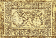Фреска Ortograf Карты мира 50014 Фактура флок FLK Флизелин (4*2,7) Бежевый/Коричневый, Карты-1