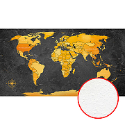 Фреска Ortograf Карты мира 33517 Фактура бархат FX Флизелин (5*2,7) Черный/Желтый, Карты