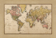 Фреска Ortograf Карты мира 4770 Фактура флок FLK Флизелин (4*2,7) Бежевый/Разноцветный, Карты-1