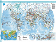 Фреска Ortograf Карты мира 33106 Фактура флок FLK Флизелин (3,6*2,7) Голубой, Карты-1