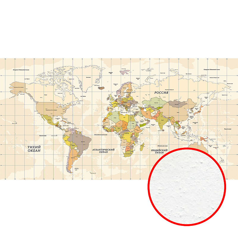 Фреска Ortograf Карты мира 33547 Фактура бархат FX Флизелин (5,3*2,7) Бежевый, Карты
