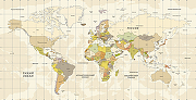 Фреска Ortograf Карты мира 33547 Фактура флок FLK Флизелин (5,3*2,7) Бежевый, Карты-1
