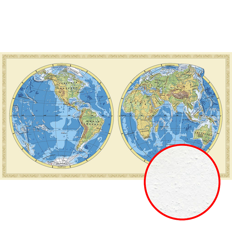 Фреска Ortograf Карты мира 33129 Фактура бархат FX Флизелин (4*2,2) Бежевый/Голубой, Карты