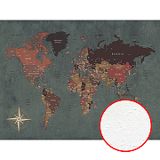 Фреска Ortograf Карты мира 33316 Фактура бархат FX Флизелин (3,6*2,7) Бирюзовый/Коричневый, Карты