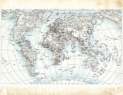 Фреска Ortograf Карты мира 33317 Фактура флок FLK Флизелин (3,5*2,7) Голубой/Бежевый, Карты-1