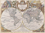 Фреска Ortograf Карты мира 5452 Фактура флок FLK Флизелин (2,7*2) Разноцветный, Карты-1