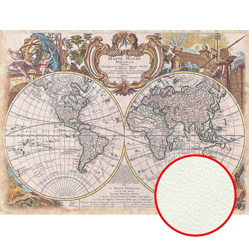 Фреска Ortograf Карты мира 5452 Фактура флок FLK Флизелин (2,7*2) Разноцветный, Карты