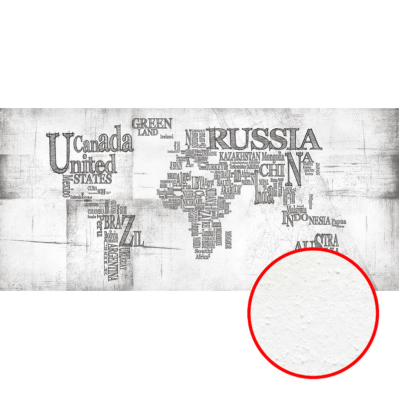 Фреска Ortograf Карты мира 33315 Фактура бархат FX Флизелин (5,9*2,7) Серый, Надписи/Карты 33315