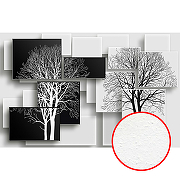 Фреска Ortograf 3D 6688 Фактура бархат FX Флизелин (4,2*2,7) Черный/Белый, Деревья/Геометрия/Абстракция