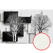 Фреска Ortograf 3D 6688 Фактура флок FLK Флизелин (4,2*2,7) Черный/Белый, Деревья/Геометрия/Абстракция