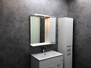 Зеркало со шкафом Comforty Модена М-75 00-00001640 с подсветкой Белое матовое-2