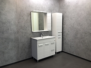 Зеркало со шкафом Comforty Модена М-90 00-00001641 с подсветкой Белое матовое-10